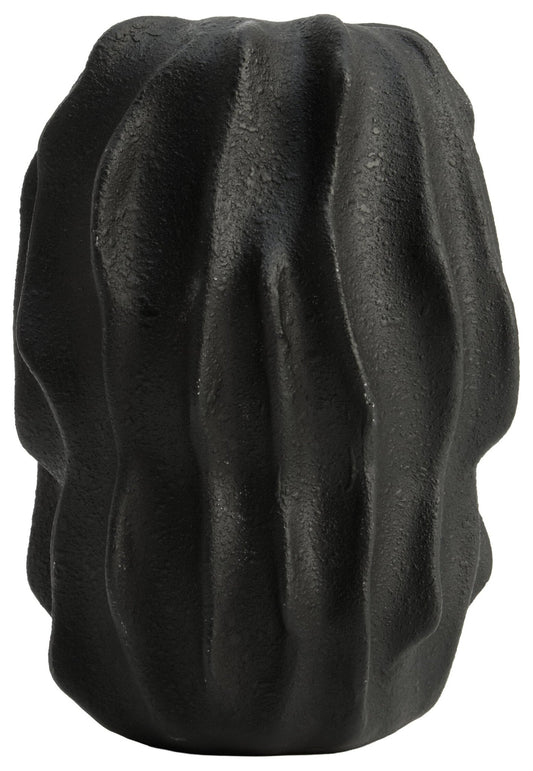 Broc Small Black Textured Vase | Luxury Home Accessories | Heulog Glow
