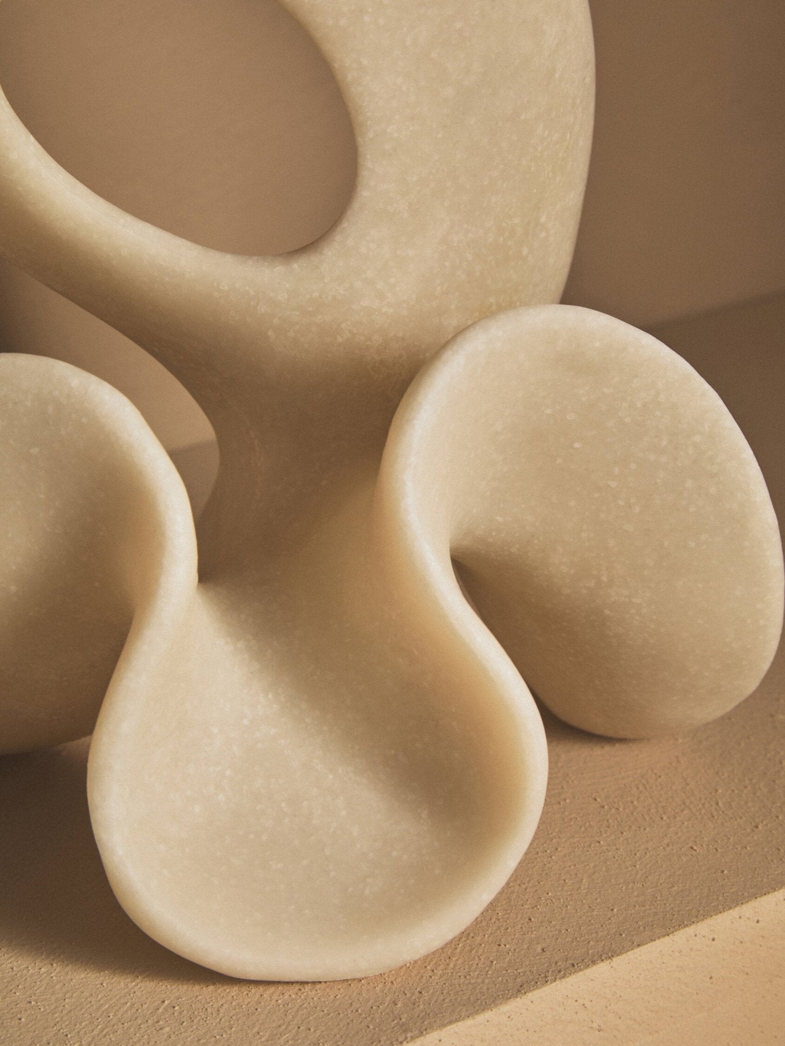 Broc Small White Marble Effect Abstract Loop Sculpture | Luxury Home Accessories | Heulog Glow
