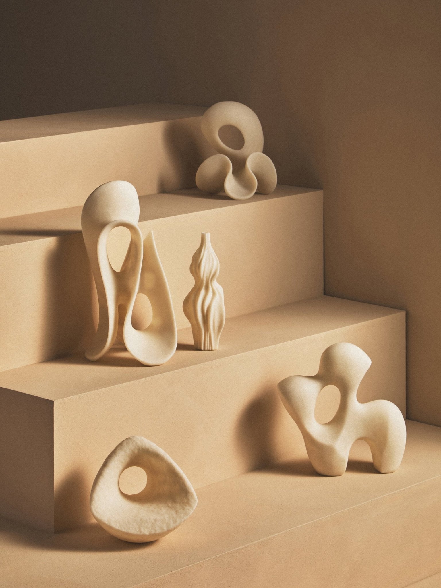 Broc Small White Marble Effect Abstract Loop Sculpture | Luxury Home Accessories | Heulog Glow