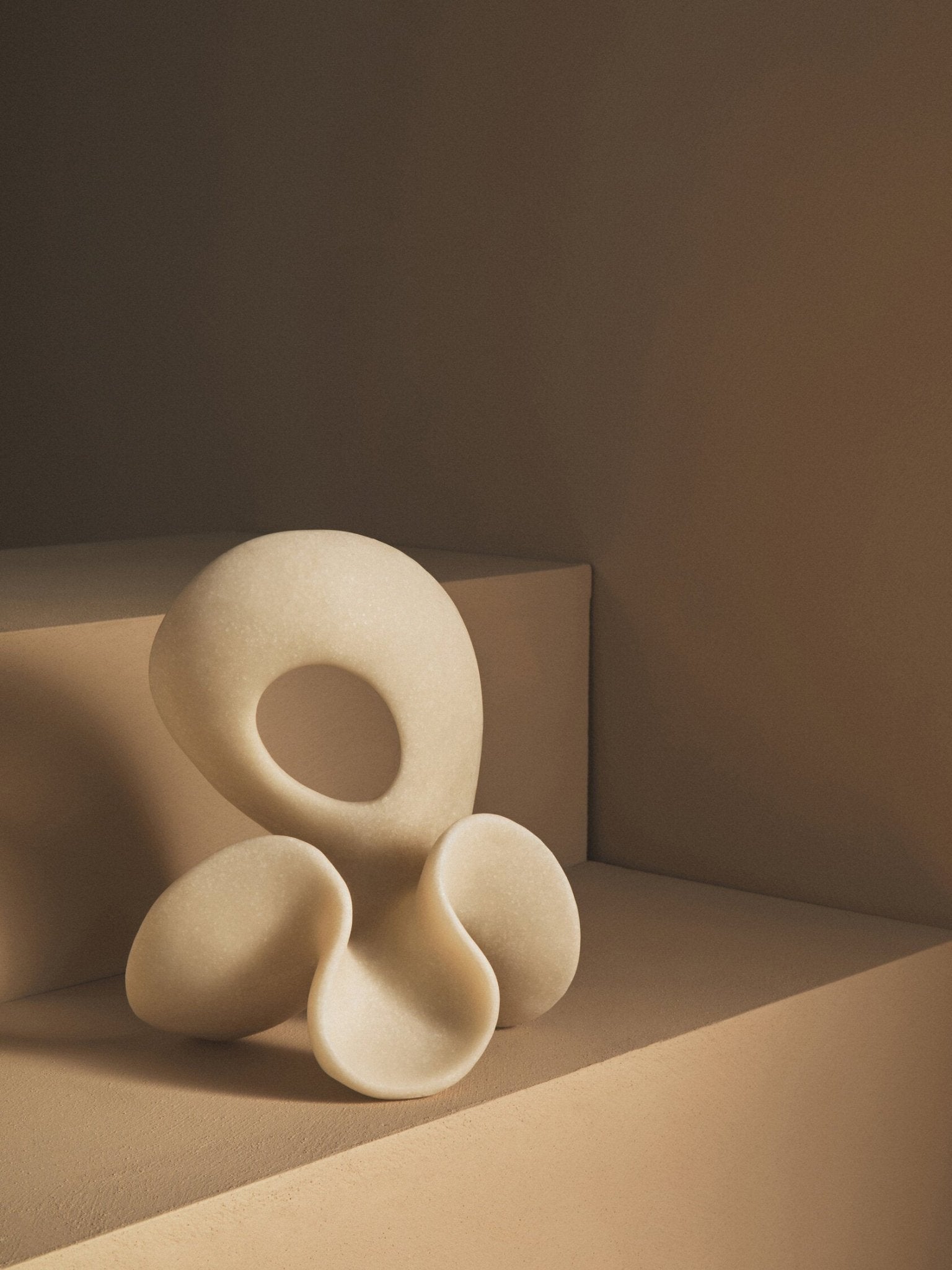 Broc Small White Marble Effect Abstract Loop Sculpture | Luxury Home Accessories | Heulog Glow