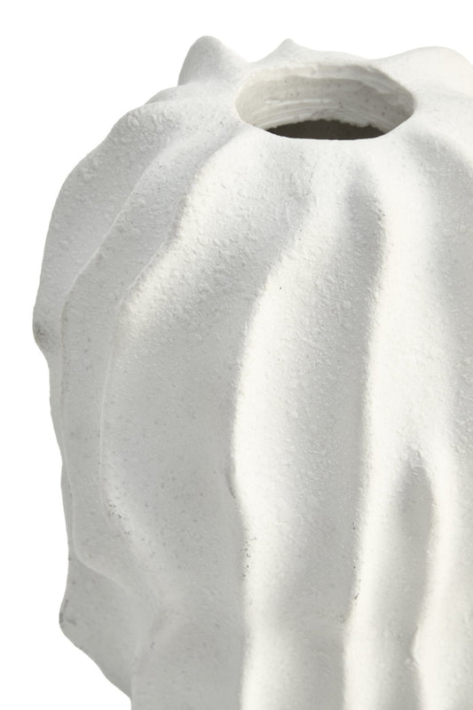 Broc Small White Textured Vase | Luxury Home Accessories | Heulog Glow