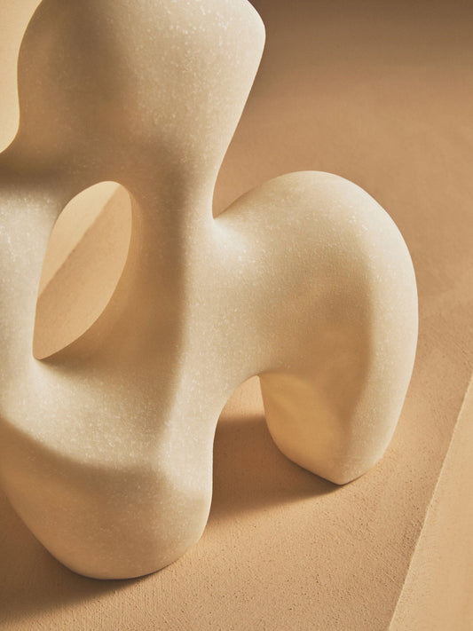 Broc White Marble Effect Organic Sculpture | Luxury Home Accessories | Heulog Glow