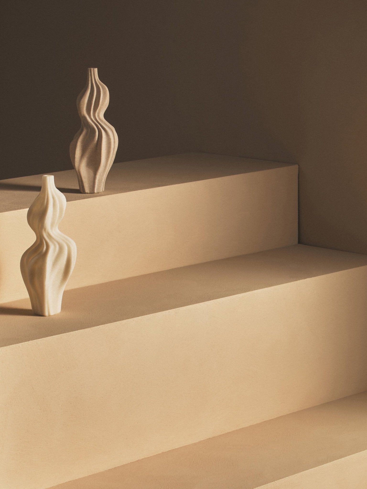 Broc White Marble Effect Organic Twist Vase | Luxury Home Accessories | Heulog Glow