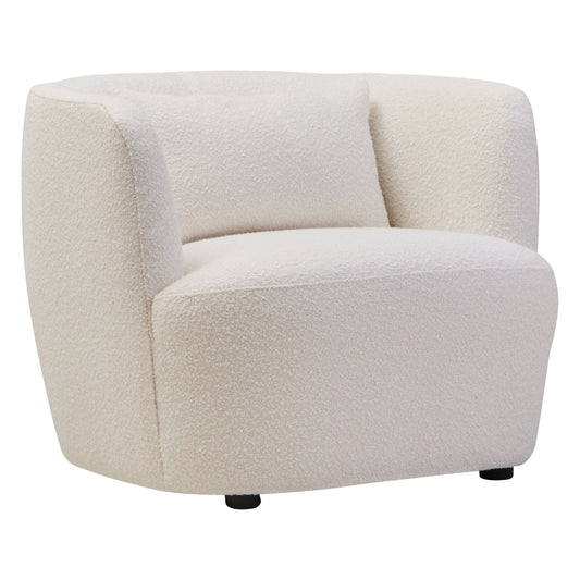 Bruge Textured Cream Curved Chair | Luxury Home Accessories | Heulog Glow