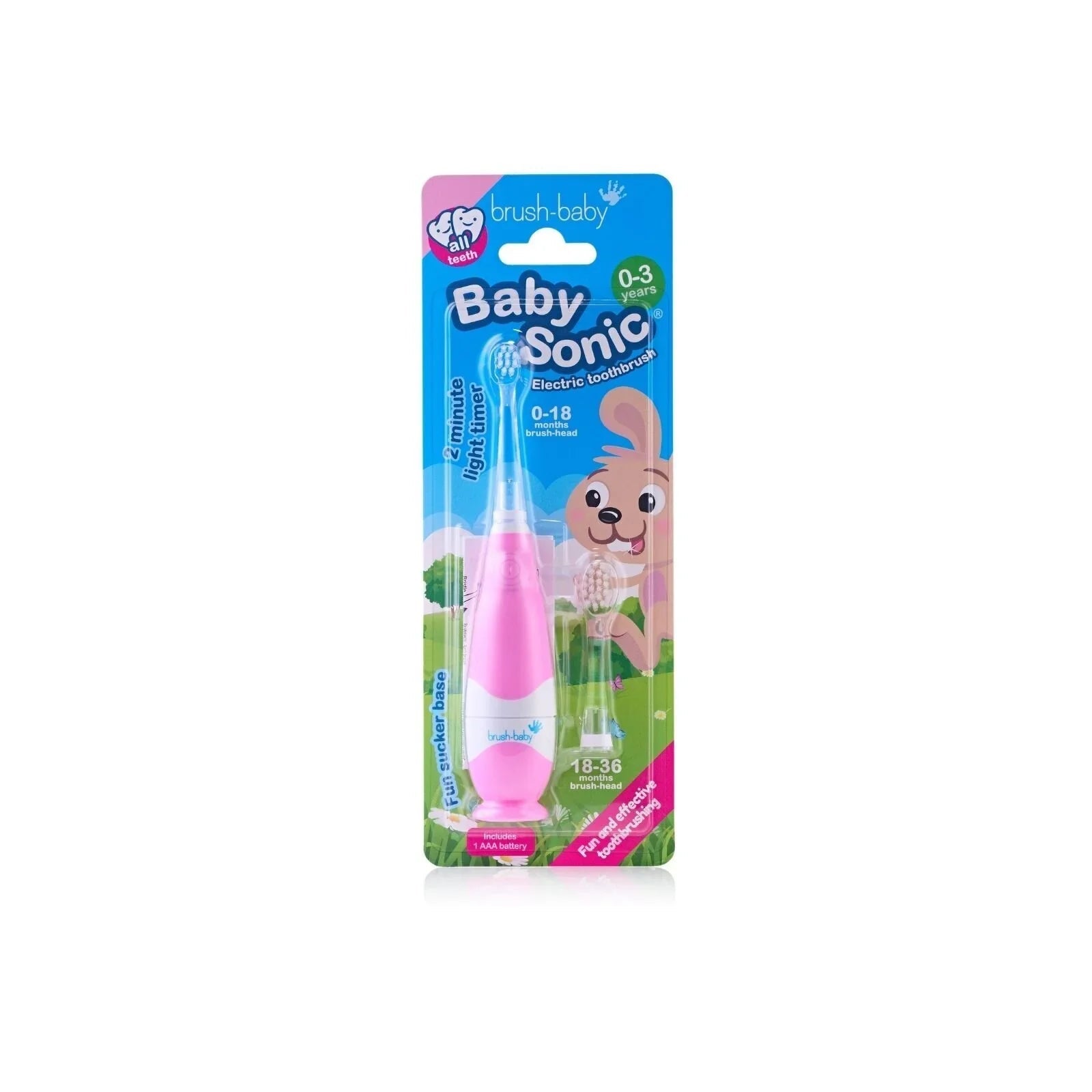 brush-baby BabySonic Electric Toothbrush 0-3 years - Pink | Luxury Home Accessories | Heulog Glow