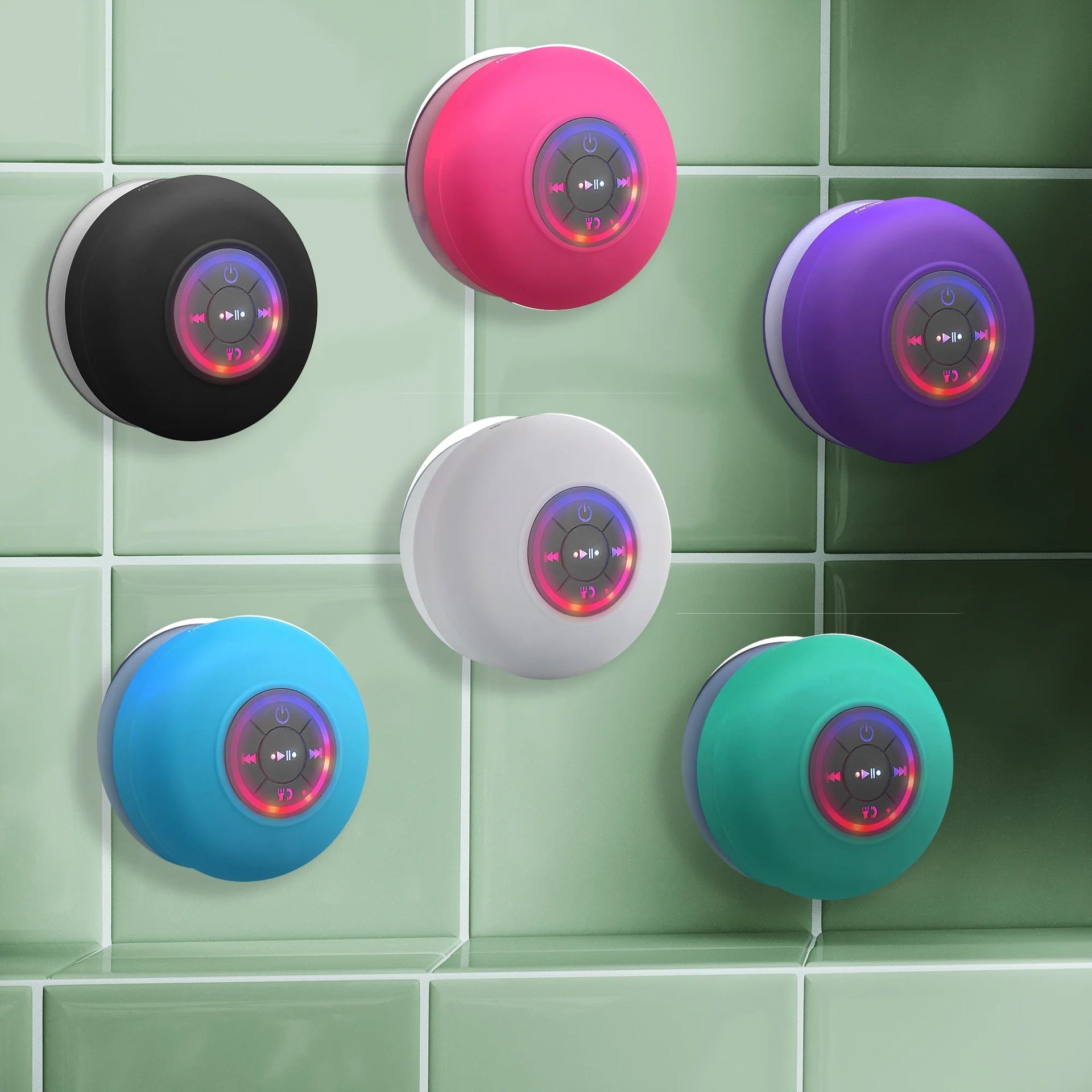 BTS07 Large Suction Cup Waterproof Bluetooth Audio With Light | Luxury Home Accessories | Heulog Glow