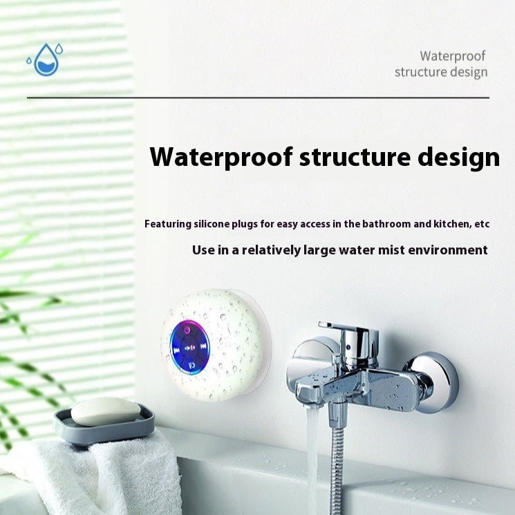BTS07 Large Suction Cup Waterproof Bluetooth Audio With Light | Luxury Home Accessories | Heulog Glow