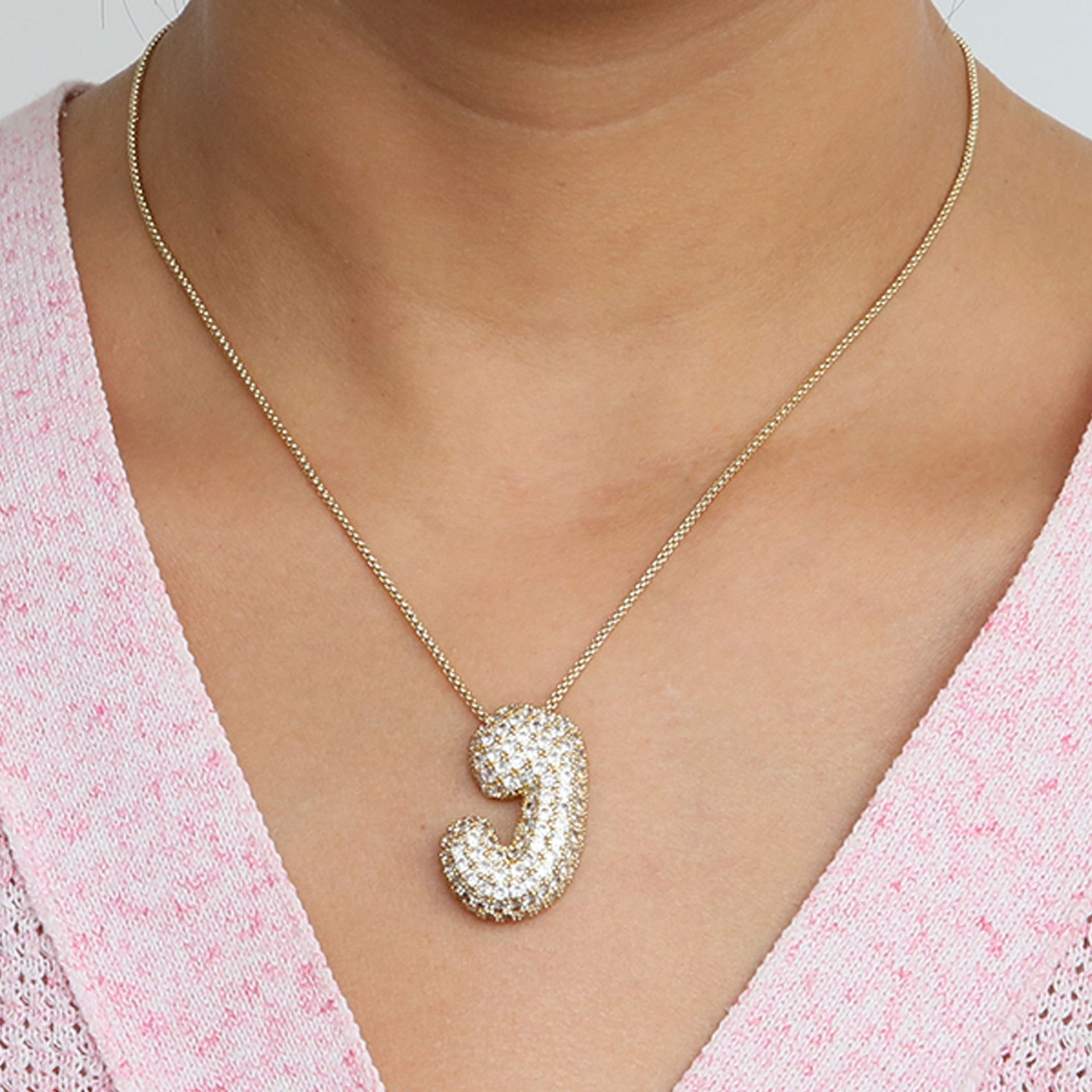 Bubble Initial Diamond Necklace | Luxury Home Accessories | Heulog Glow