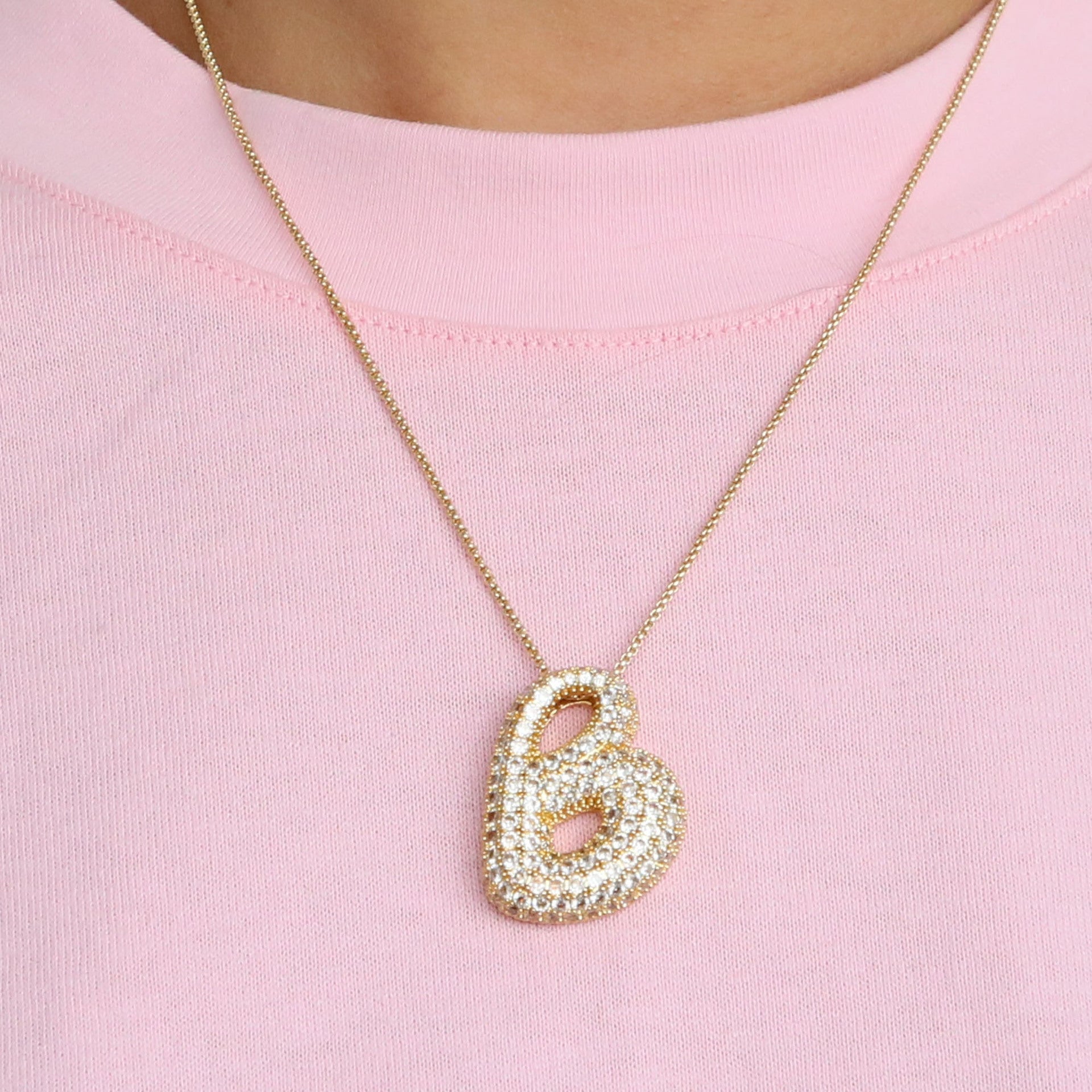 Bubble Initial Diamond Necklace | Luxury Home Accessories | Heulog Glow