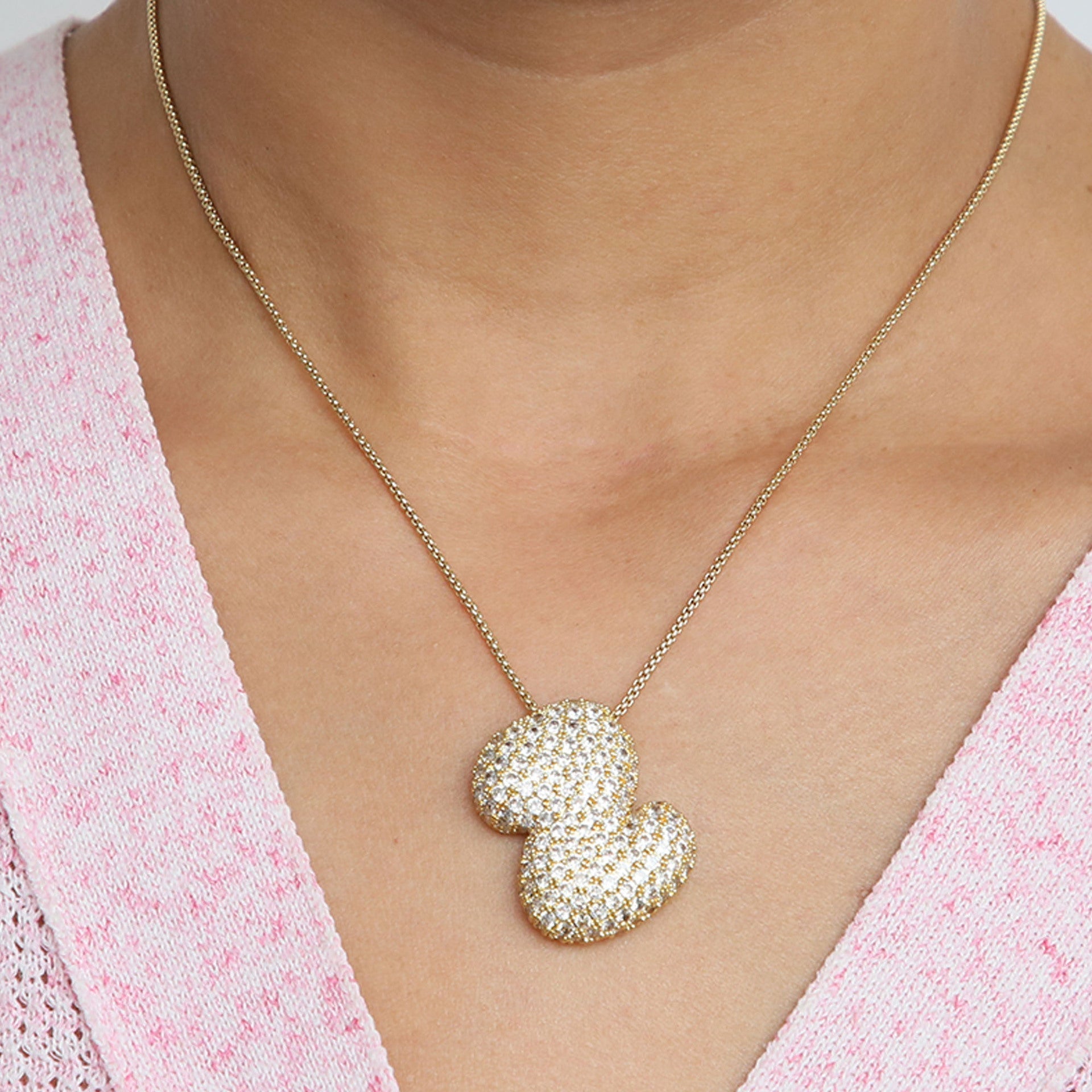 Bubble Initial Diamond Necklace | Luxury Home Accessories | Heulog Glow