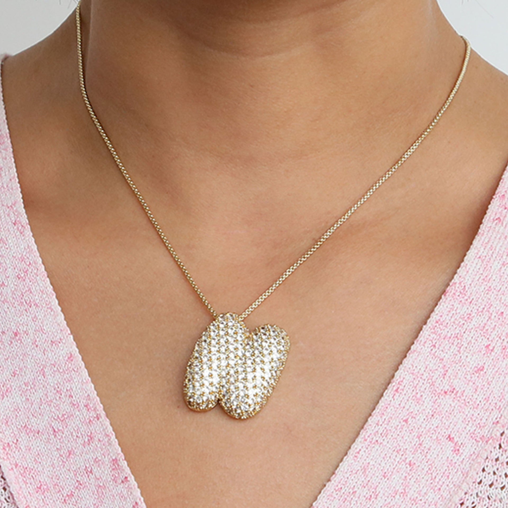 Bubble Initial Diamond Necklace | Luxury Home Accessories | Heulog Glow