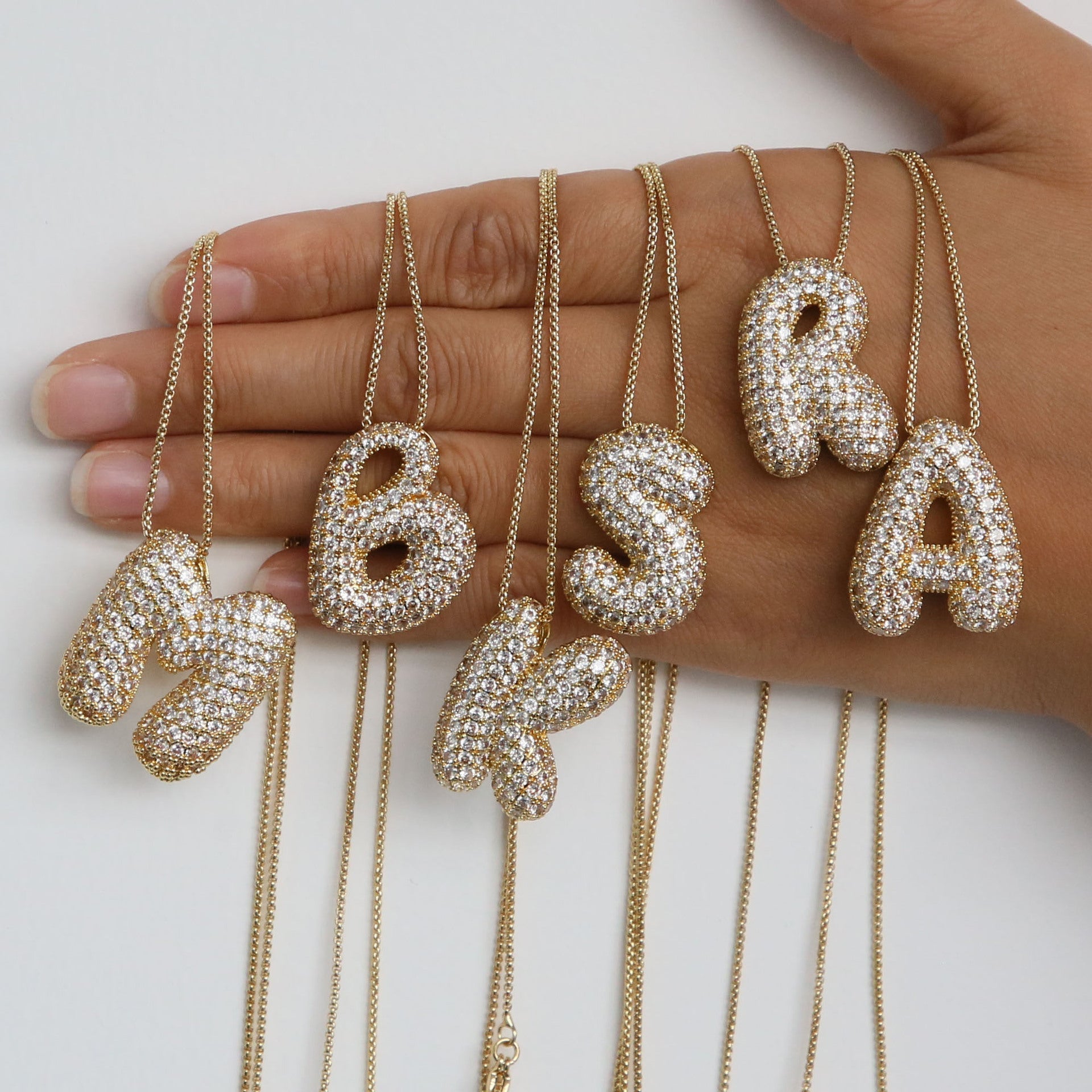 Bubble Initial Diamond Necklace | Luxury Home Accessories | Heulog Glow