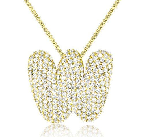 Bubble Initial Diamond Necklace | Luxury Home Accessories | Heulog Glow