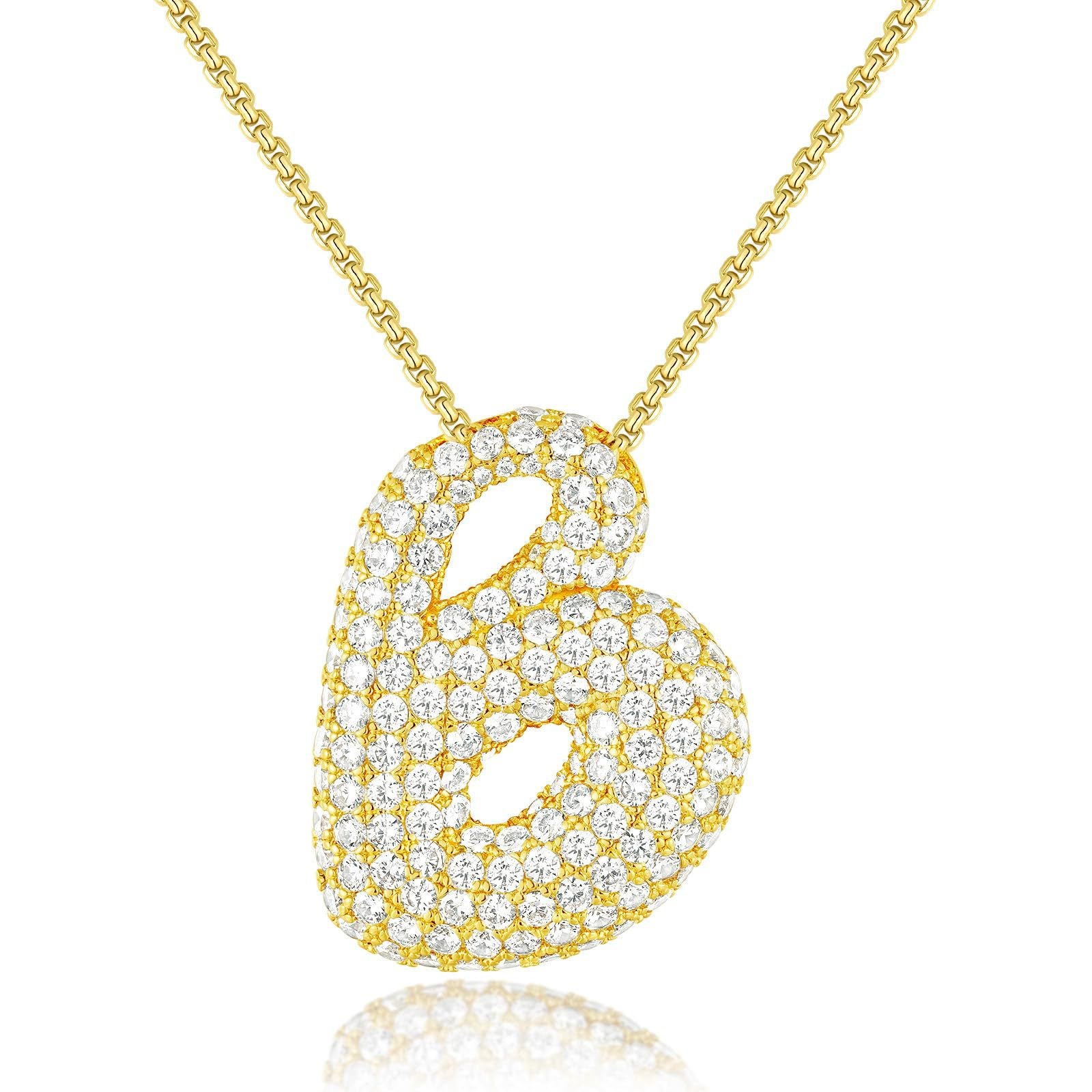 Bubble Initial Diamond Necklace | Luxury Home Accessories | Heulog Glow