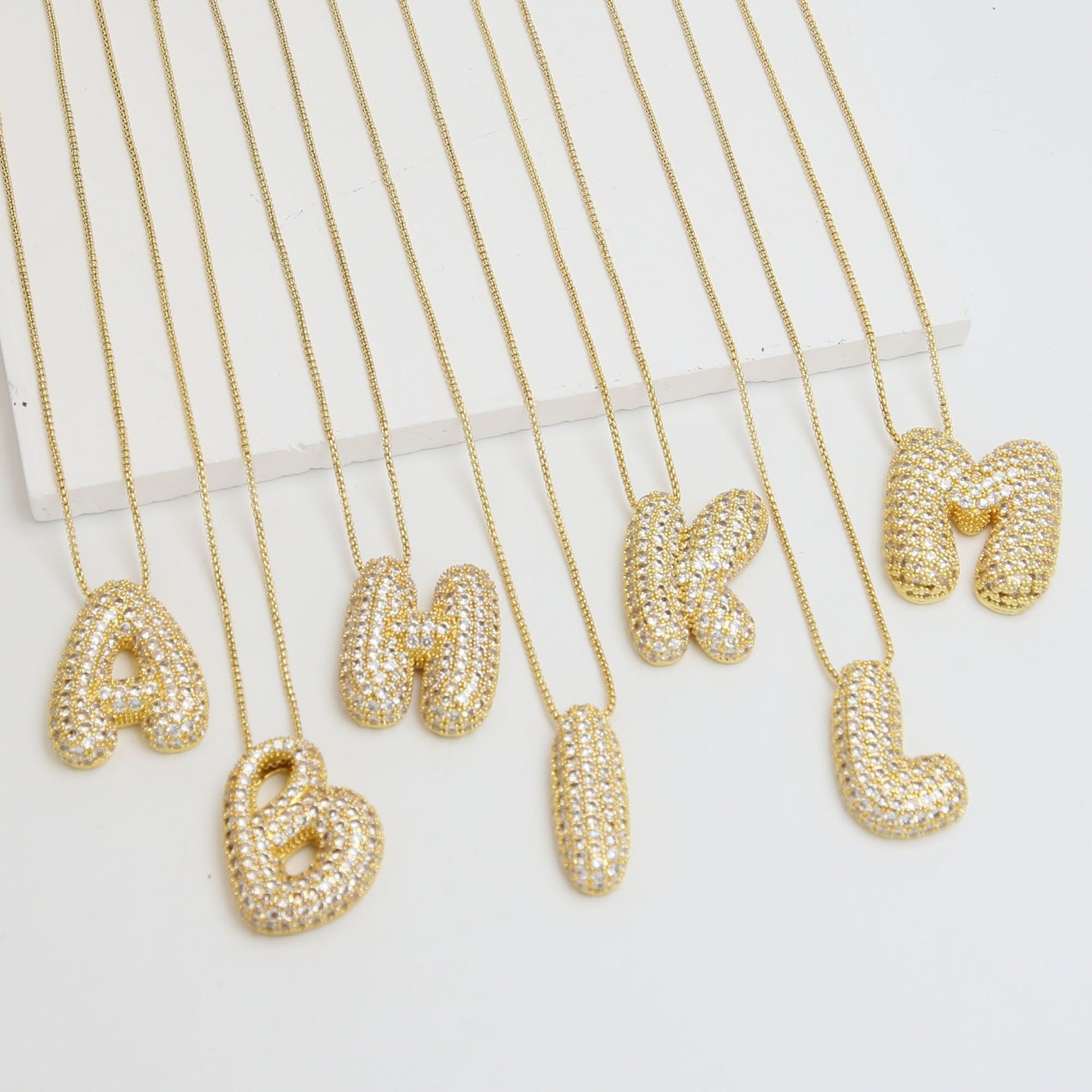 Bubble Initial Diamond Necklace | Luxury Home Accessories | Heulog Glow