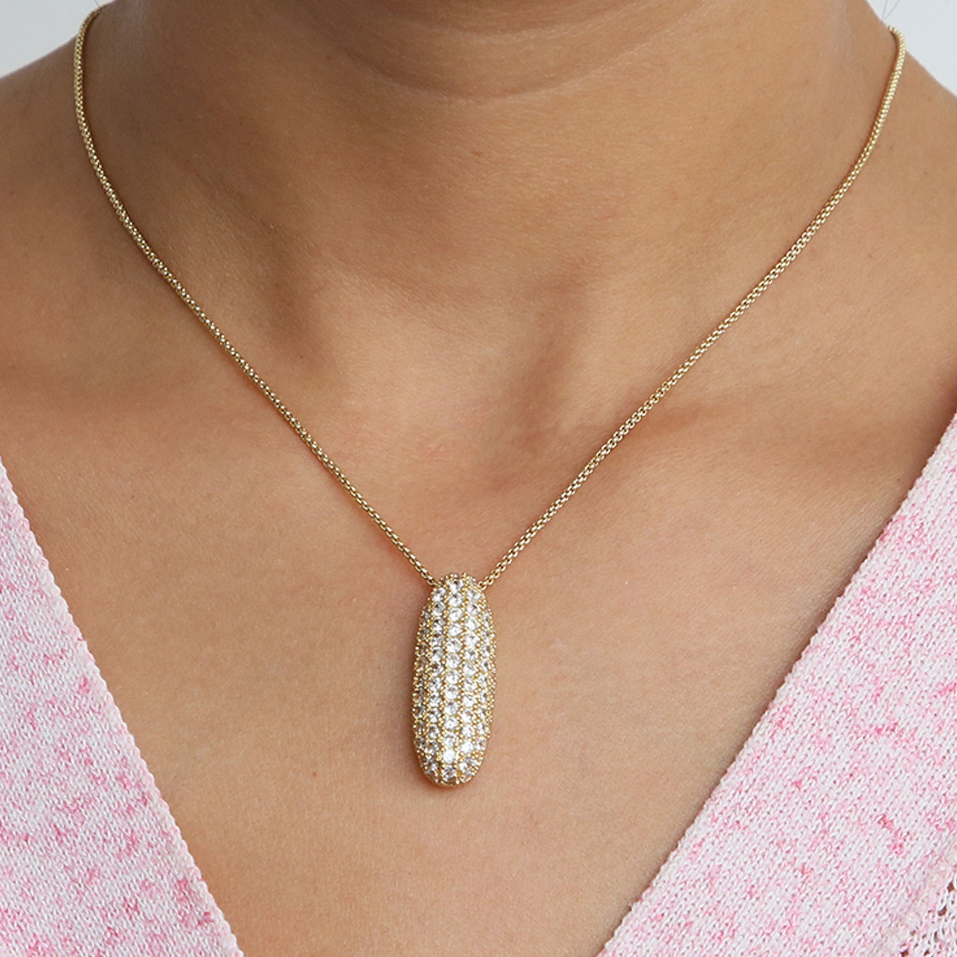 Bubble Initial Diamond Necklace | Luxury Home Accessories | Heulog Glow