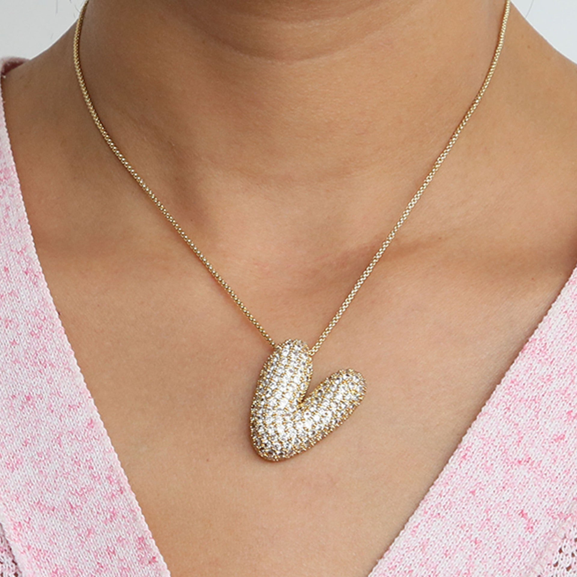 Bubble Initial Diamond Necklace | Luxury Home Accessories | Heulog Glow