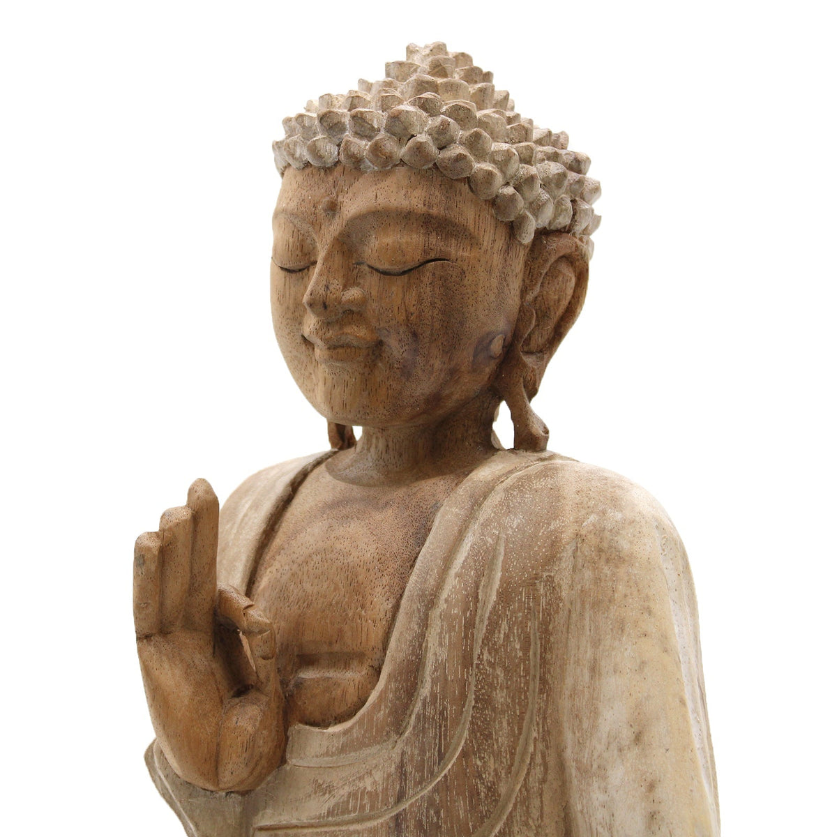 Buddha Statue Whitewash - 30cm Teaching Transmission | Luxury Home Accessories | Heulog Glow