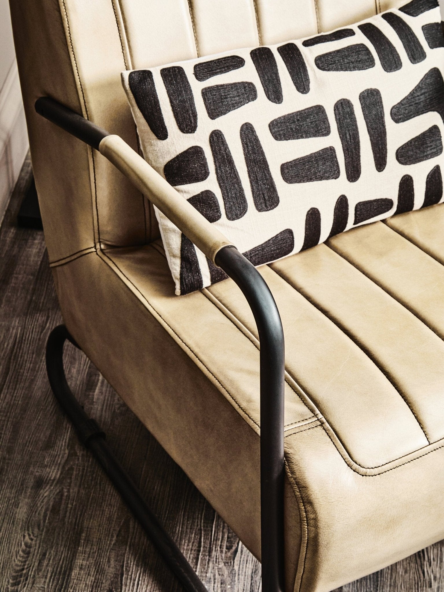 Buffalo Grey Leather Armchair | Luxury Home Accessories | Heulog Glow