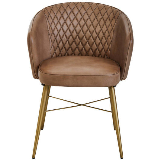 Buffalo Grey Leather Chair With Gold Finish Legs | Luxury Home Accessories | Heulog Glow