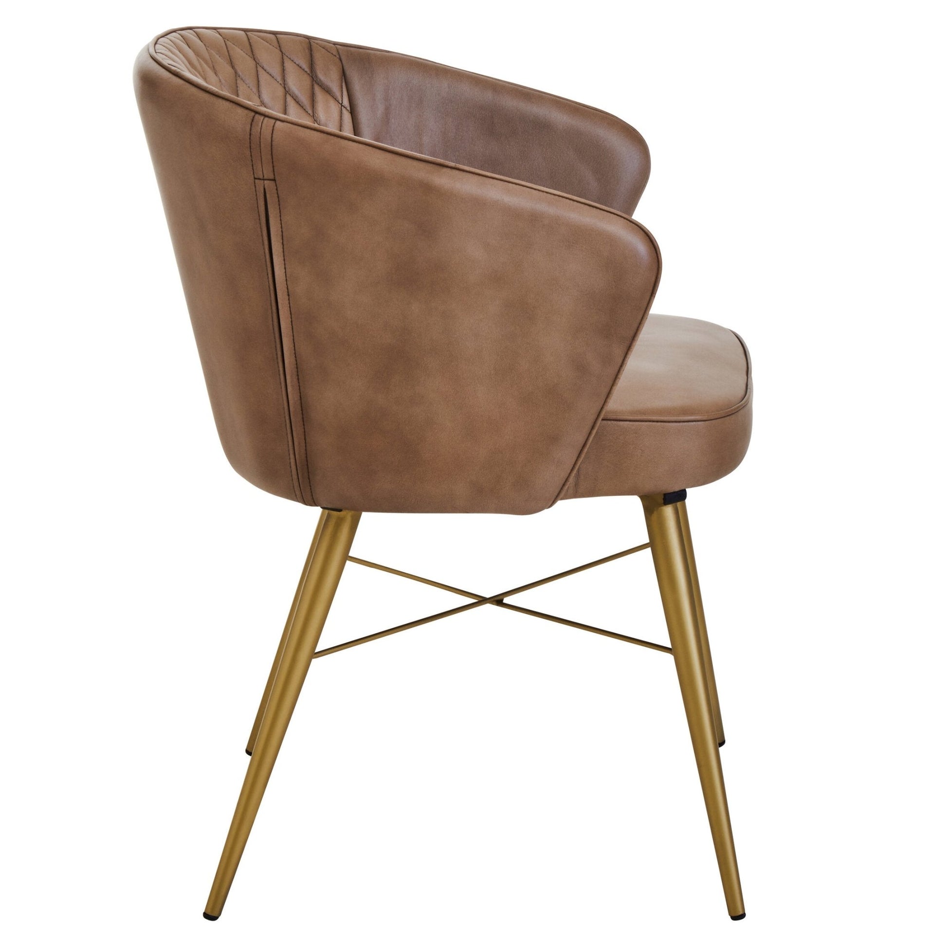 Buffalo Grey Leather Chair With Gold Finish Legs | Luxury Home Accessories | Heulog Glow
