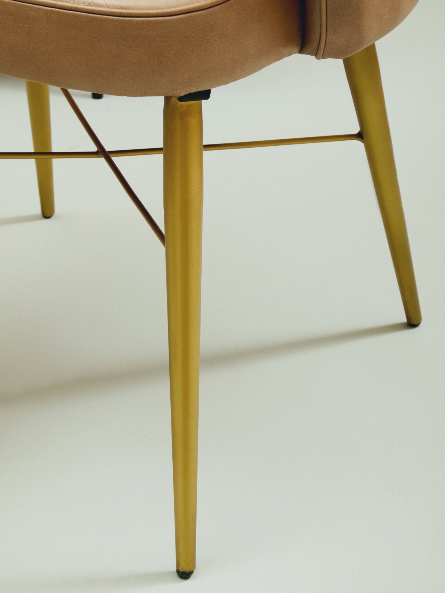 Buffalo Grey Leather Chair With Gold Finish Legs | Luxury Home Accessories | Heulog Glow