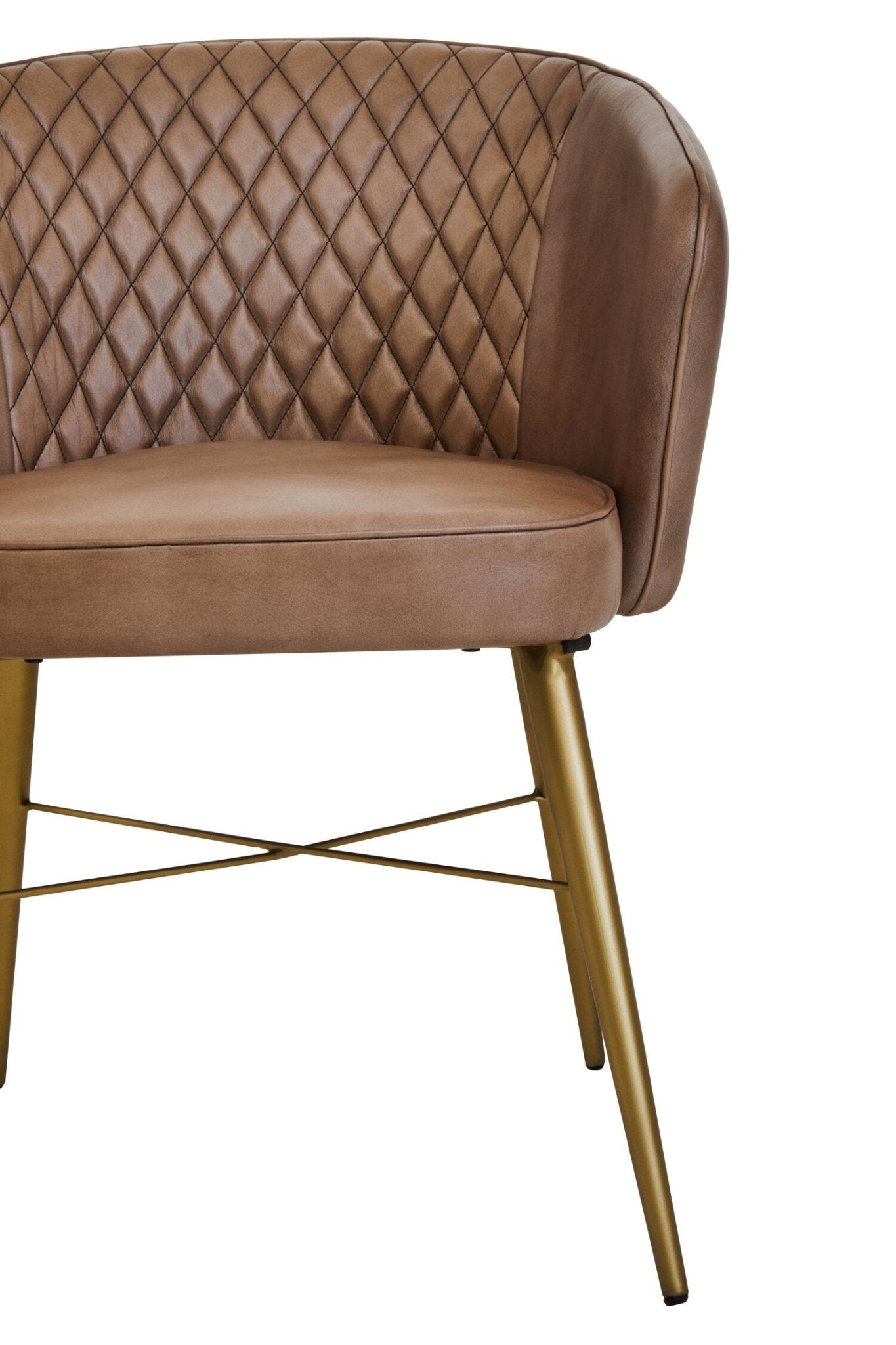 Buffalo Grey Leather Chair With Gold Finish Legs | Luxury Home Accessories | Heulog Glow