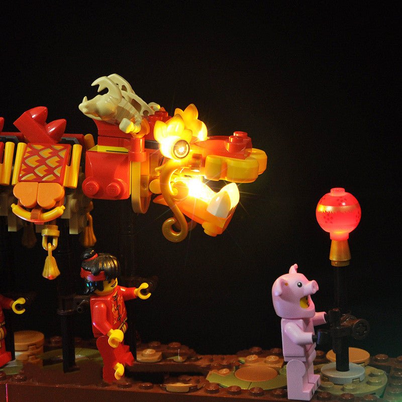 Building Block Lighting New Year Dragon Dance LED Lighting Group | Luxury Home Accessories | Heulog Glow