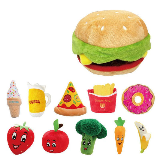 Burger Fruit Cute Pet Voice Dog Toy Teddy Pet Voice Model | Luxury Home Accessories | Heulog Glow