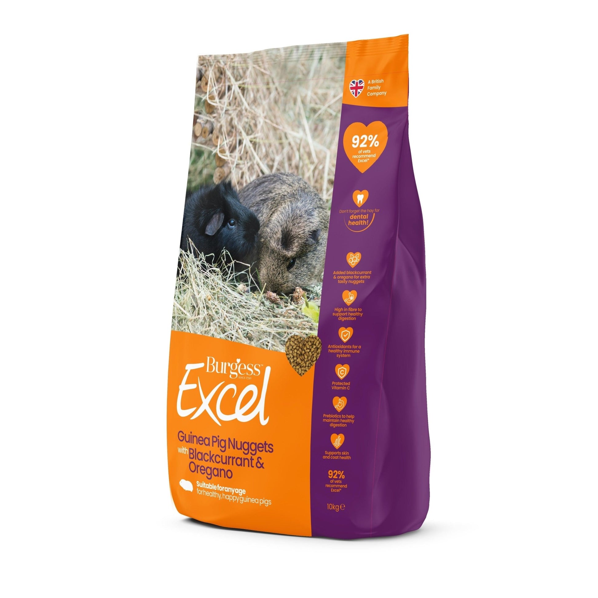 Burgess Excel Guinea Pig Nuggets Blackcurrant & Oregano 10kg | Luxury Home Accessories | Heulog Glow