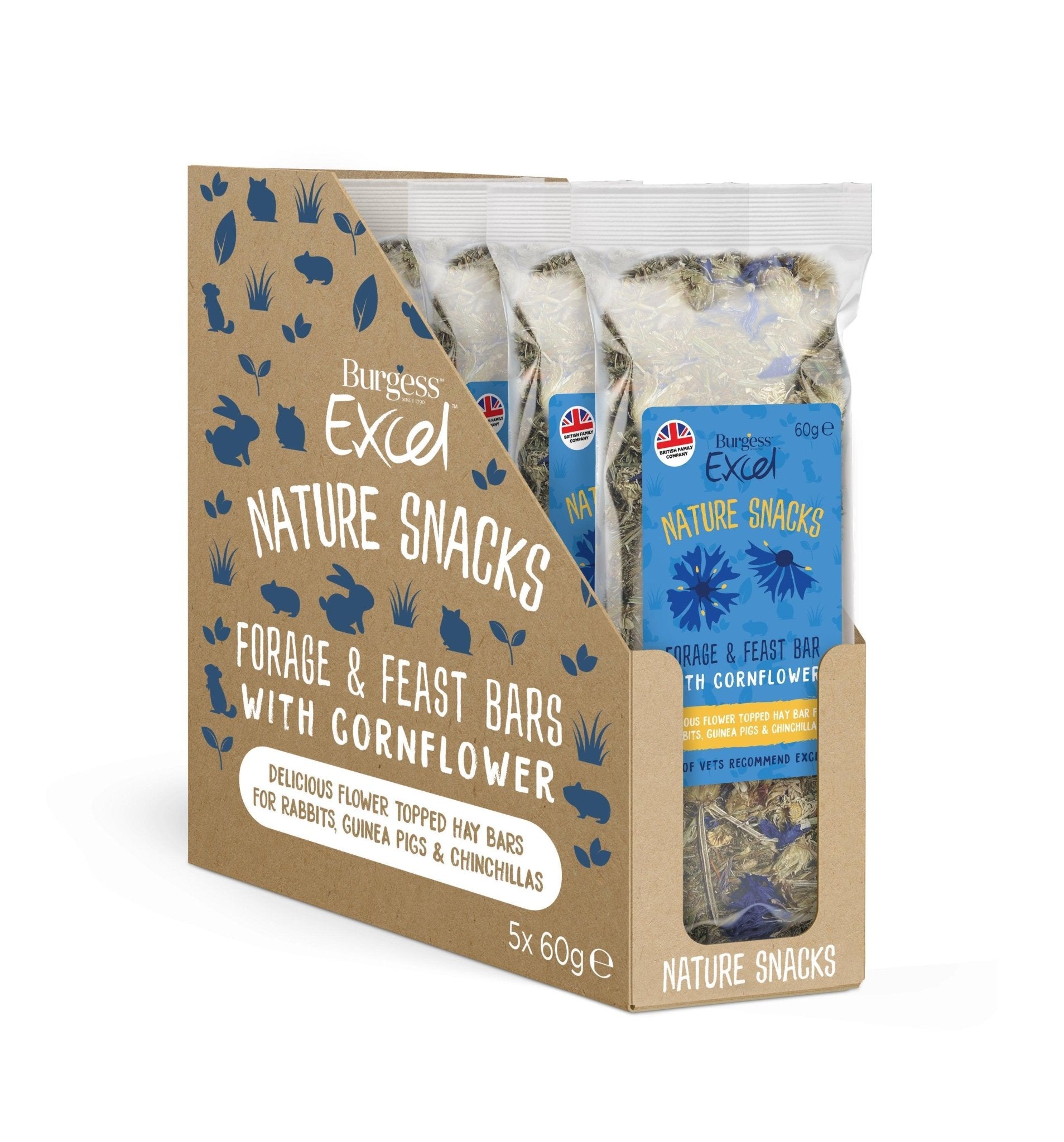 Burgess Excel Nature Snacks Cornflower Bars 60g | Luxury Home Accessories | Heulog Glow