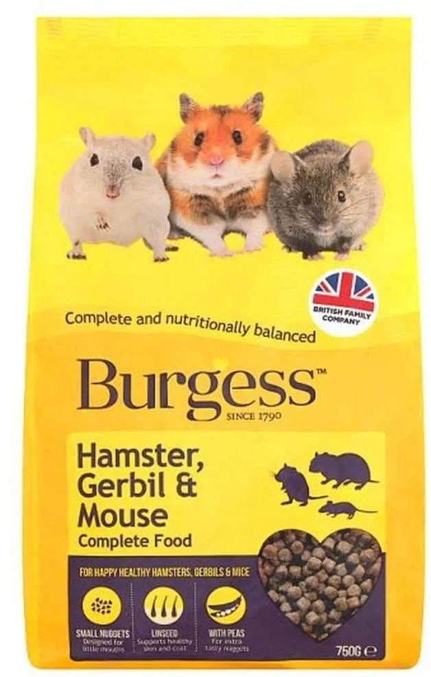 Burgess Hamster Gerbil & Mouse Pellets 750g | Luxury Home Accessories | Heulog Glow