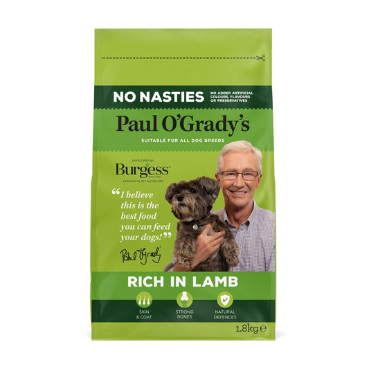 Burgess Paul O Grady Dog Lamb 4x1.8kg | Luxury Home Accessories | Heulog Glow