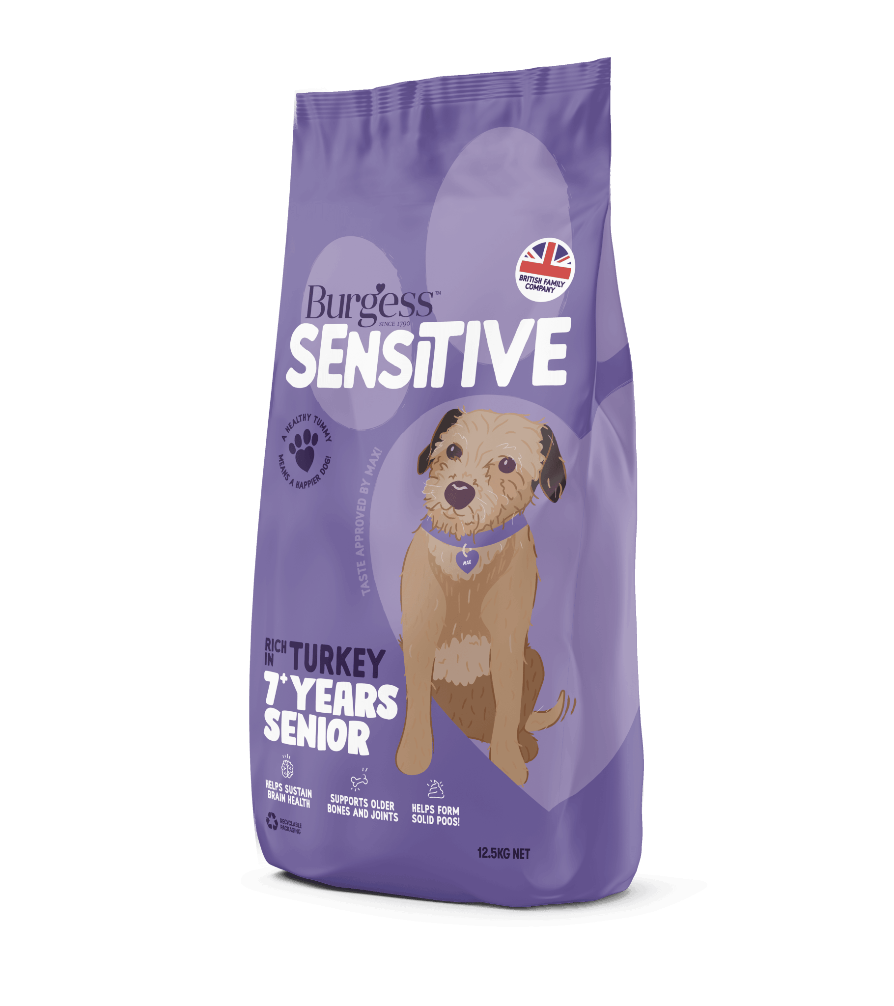 Burgess Sensitive Senior 7+ Dog Turkey 2kg | Luxury Home Accessories | Heulog Glow