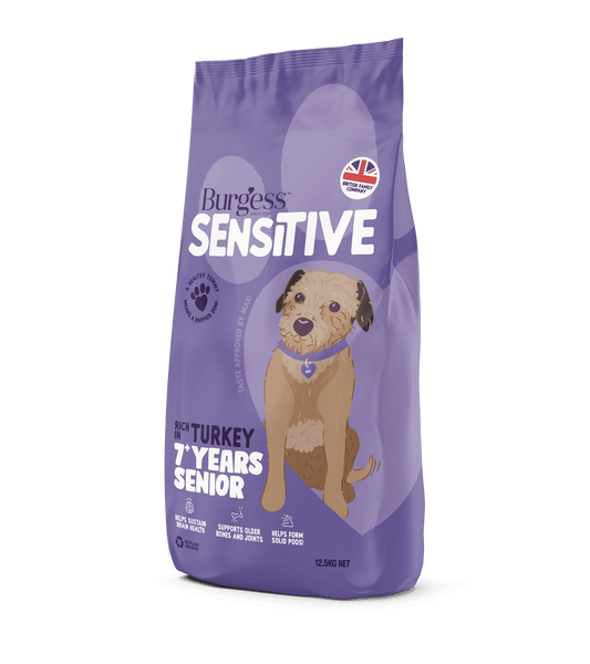 Burgess Sensitive Senior 7+ Dog Turkey 2kg | Luxury Home Accessories | Heulog Glow