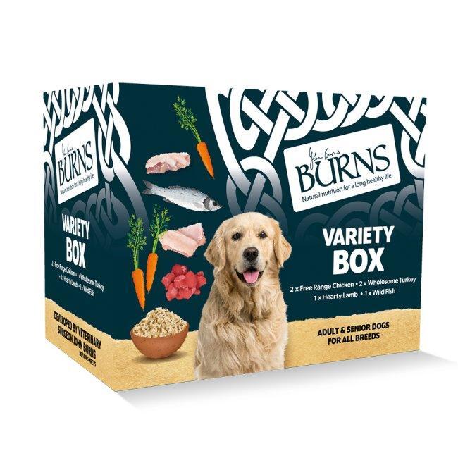 Burns Dog Trays Variety Box 6x395g | Luxury Home Accessories | Heulog Glow