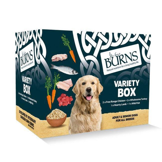 Burns Dog Trays Variety Box 6x395g | Luxury Home Accessories | Heulog Glow