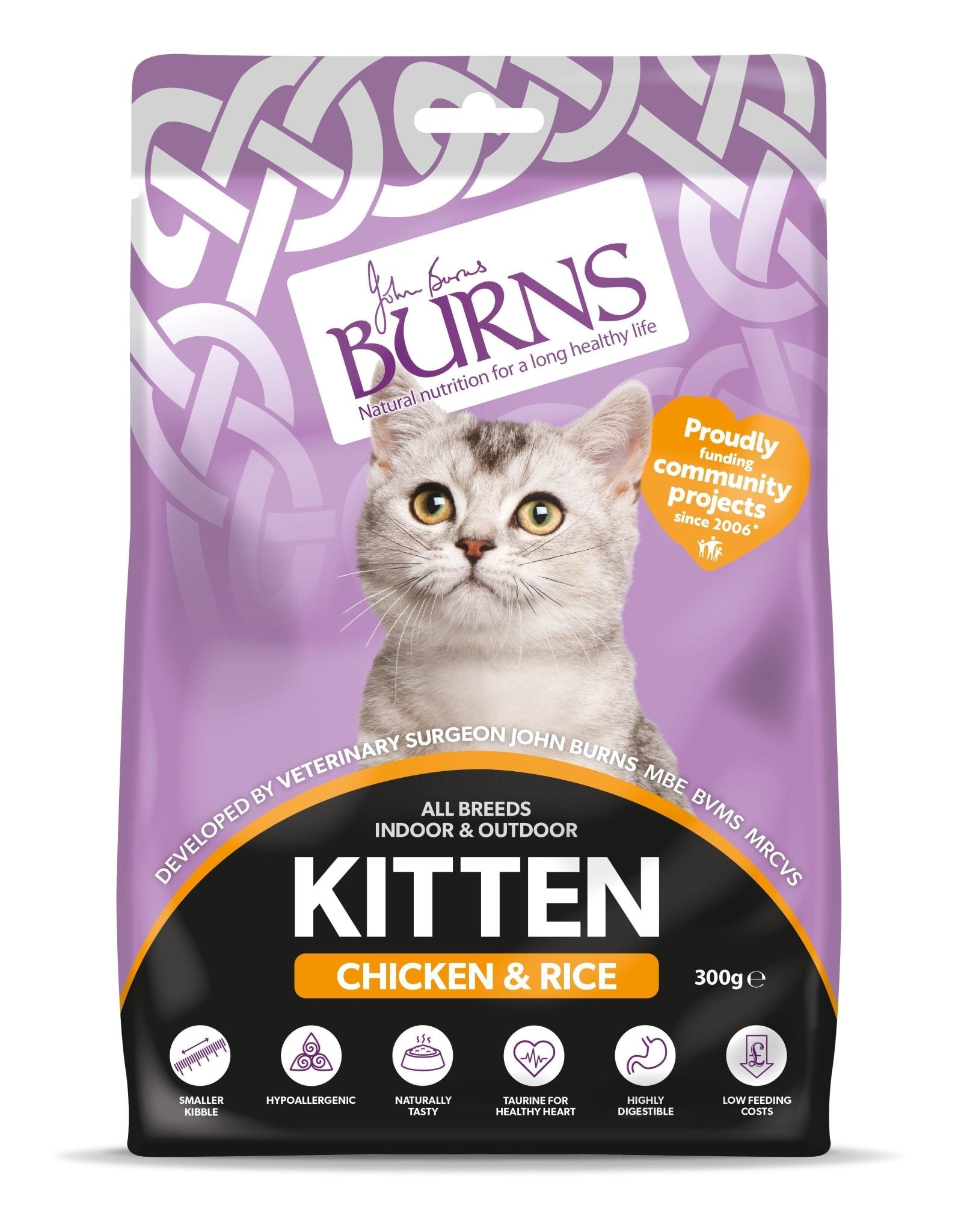 Burns Kitten Chicken & Rice 10x300g | Luxury Home Accessories | Heulog Glow