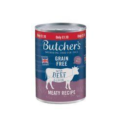 Butcher's Beef & Liver Chunks in Jelly Dog Food Can 400g - 12 Tin Tray | Luxury Home Accessories | Heulog Glow