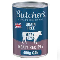 Butcher's Beef & Liver in Jelly Dog Food Can, 400g - 12 Tin Tray | Luxury Home Accessories | Heulog Glow