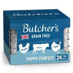 Butchers Puppy Perfect Trays 24pack, 150g | Luxury Home Accessories | Heulog Glow