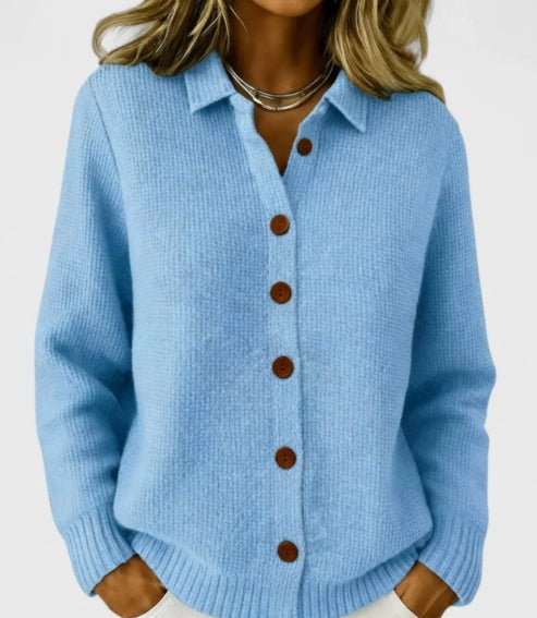 Button-knitted Lapel Sweater Cardigan Coat For Women | Luxury Home Accessories | Heulog Glow