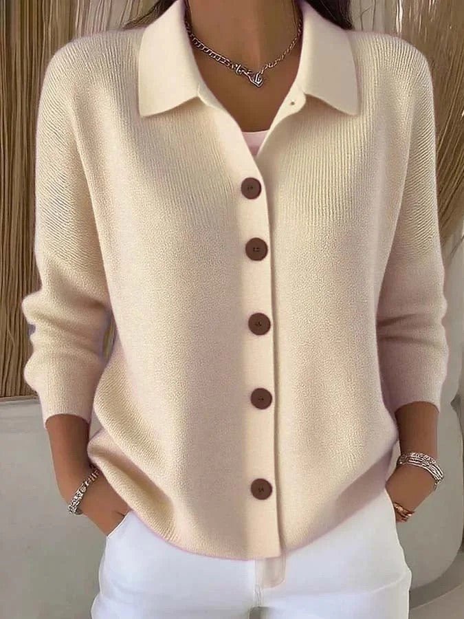 Button-knitted Lapel Sweater Cardigan Coat For Women | Luxury Home Accessories | Heulog Glow