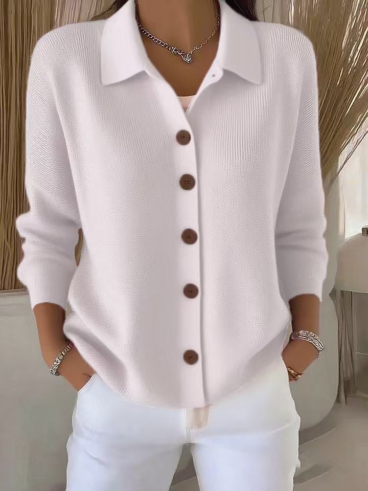 Button-knitted Lapel Sweater Cardigan Coat For Women | Luxury Home Accessories | Heulog Glow