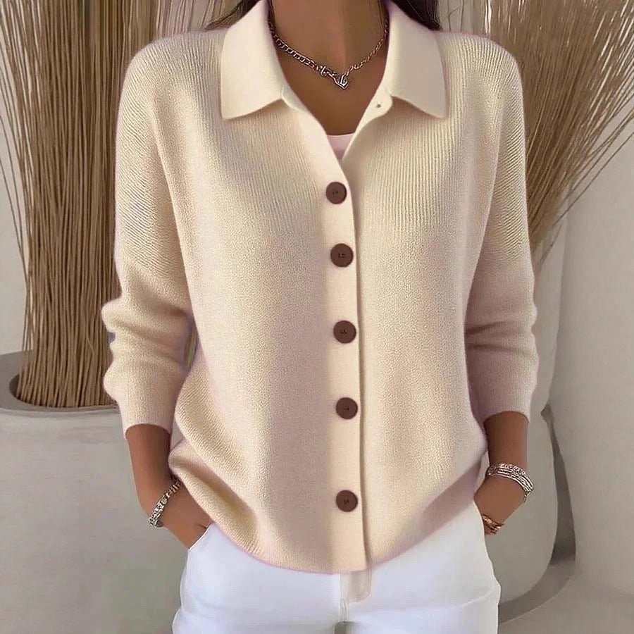 Button-knitted Lapel Sweater Cardigan Coat For Women | Luxury Home Accessories | Heulog Glow