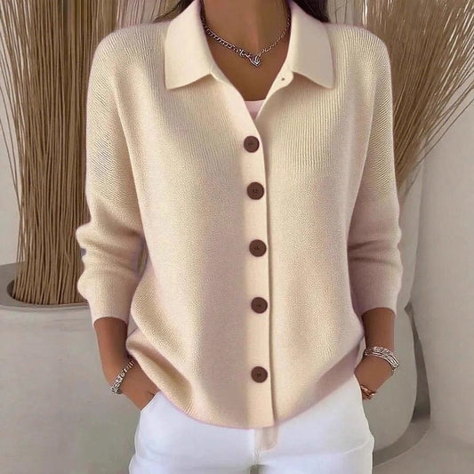 Button-knitted Lapel Sweater Cardigan Coat For Women | Luxury Home Accessories | Heulog Glow