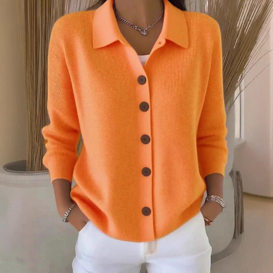 Button-knitted Lapel Sweater Cardigan Coat For Women | Luxury Home Accessories | Heulog Glow