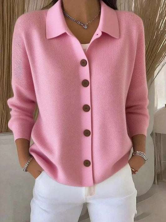 Button-knitted Lapel Sweater Cardigan Coat For Women | Luxury Home Accessories | Heulog Glow