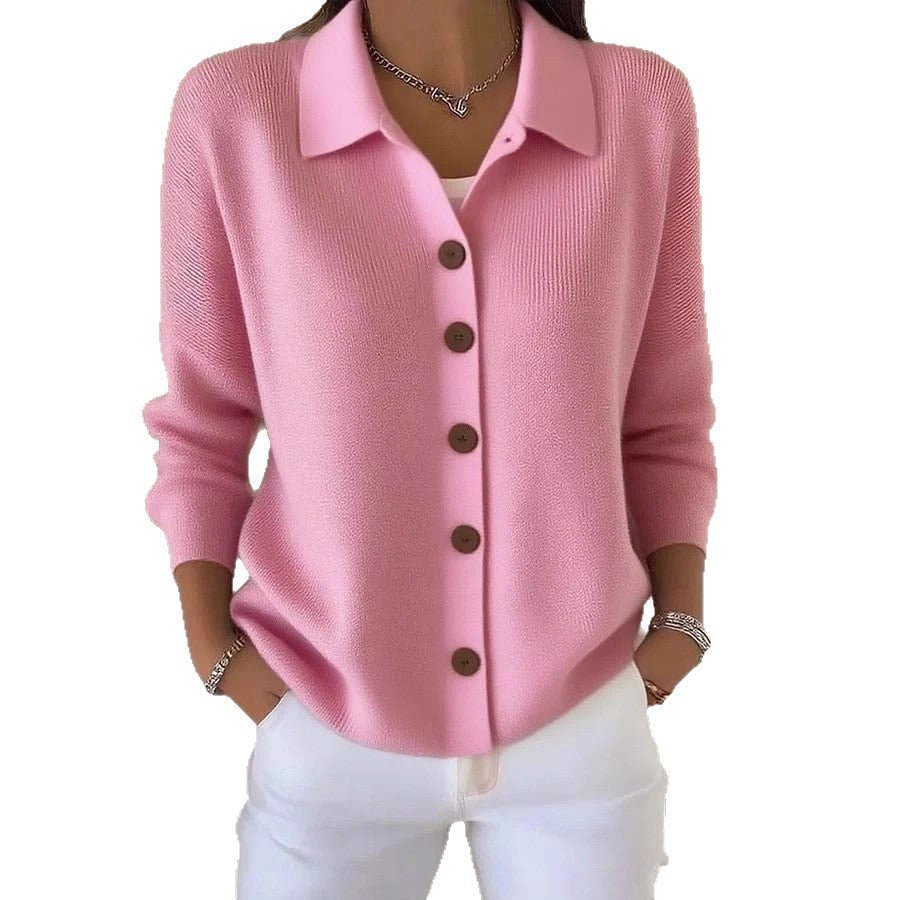 Button-knitted Lapel Sweater Cardigan Coat For Women | Luxury Home Accessories | Heulog Glow