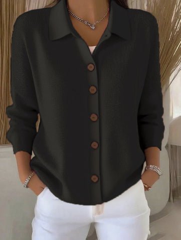 Button-knitted Lapel Sweater Cardigan Coat For Women | Luxury Home Accessories | Heulog Glow